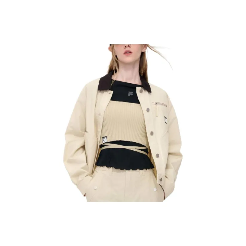 FILA FUSION WORKWEAR Jackets Coats Women's Ecru-2