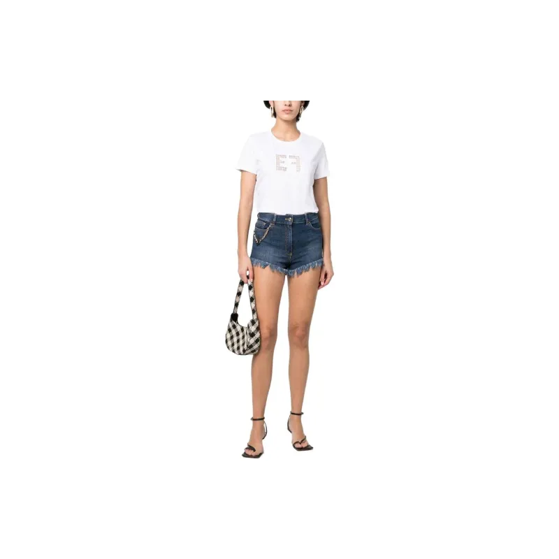 Elisabetta Franchi Denim Shorts Women's Blue-1