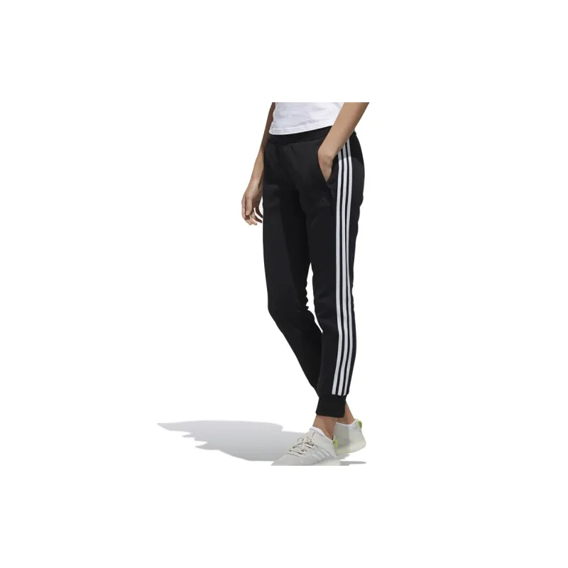 Adidas Knitted Sports Pants Women's Black White-4
