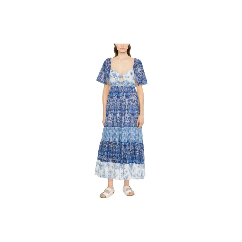 Sandro Short Sleeved Dresses Women's Blue-1