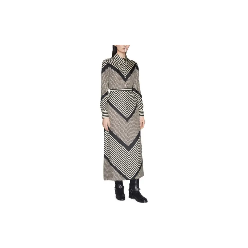 GUCCI Diagonal Stripe Print A line Skirt-1