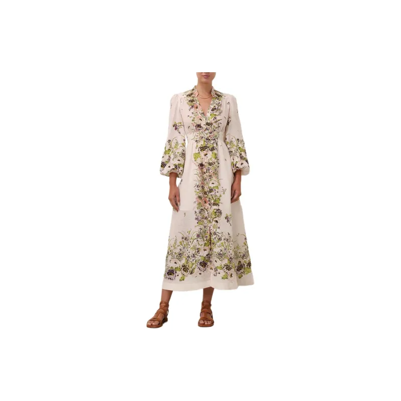 Zimmermann SS24 Long-Sleeved Dresses Women's Cream-1
