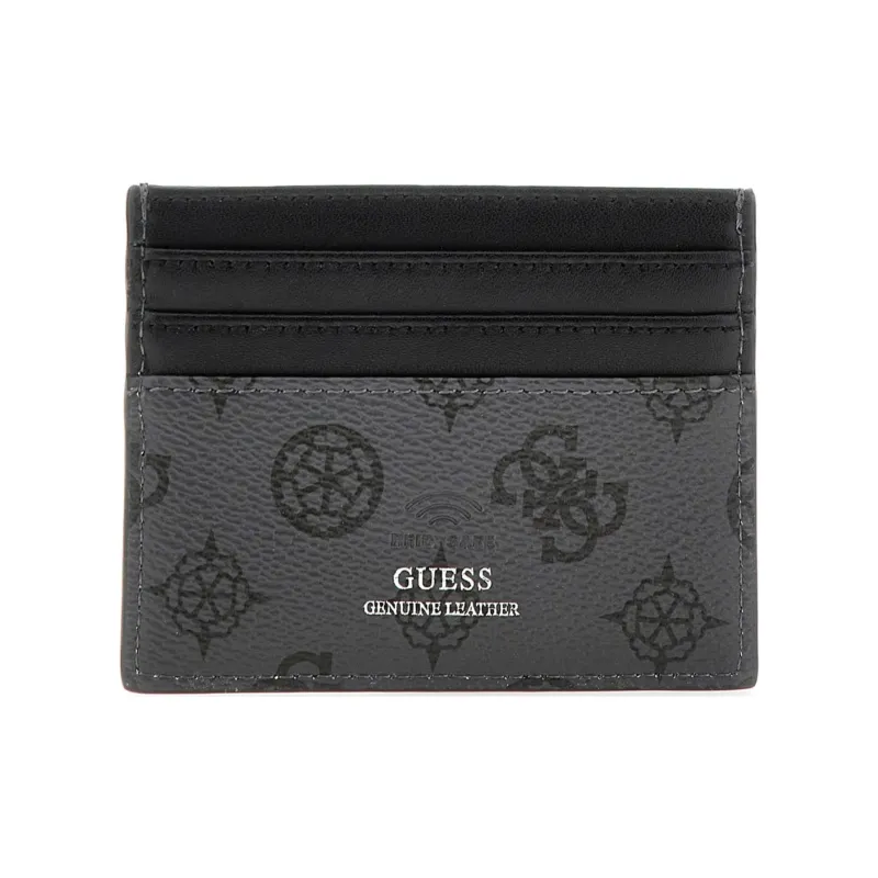 GUESS Genuine Leather Card Holder Men's Black-1