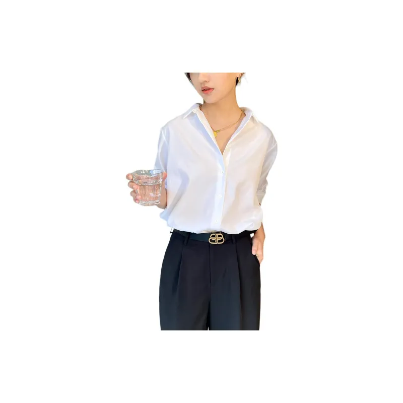 CHUMIAN Shirts Women's White-2