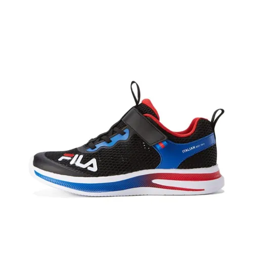 FILA KIDS Anti Slip Wear Resistant Low Top Kids' running waterproof Shoes Black Blue Teenagers