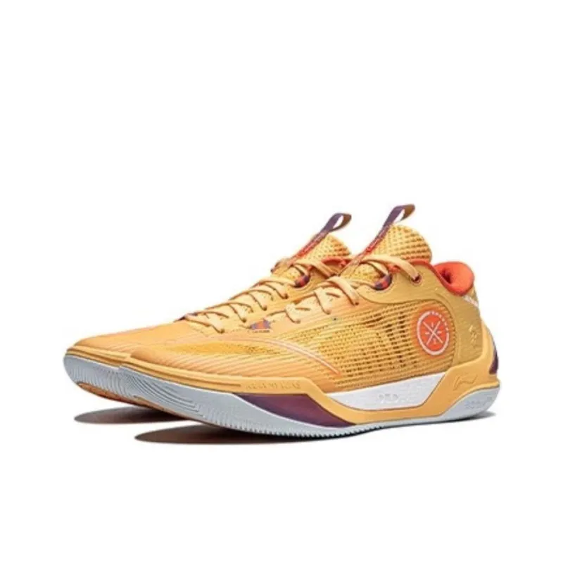 LINING Wade Cold Blood 2 Basketball Shoes Men Low Top Milk Orange Yellow-1