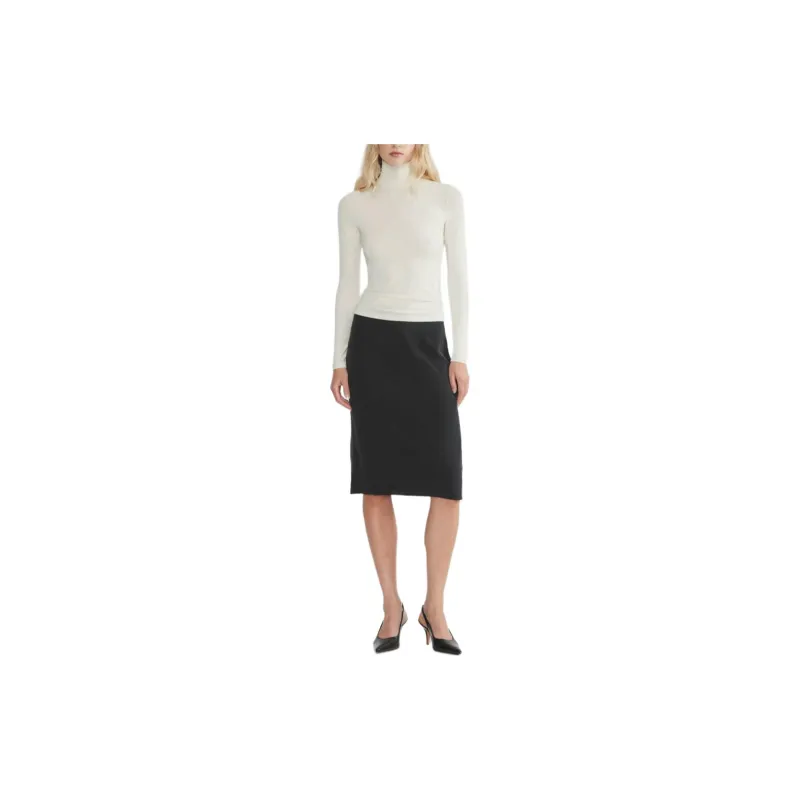 ARITZIA FW24 Wilfred Isadora Silk Skirt Casual Long Skirts Women's Sandwashed Black-2
