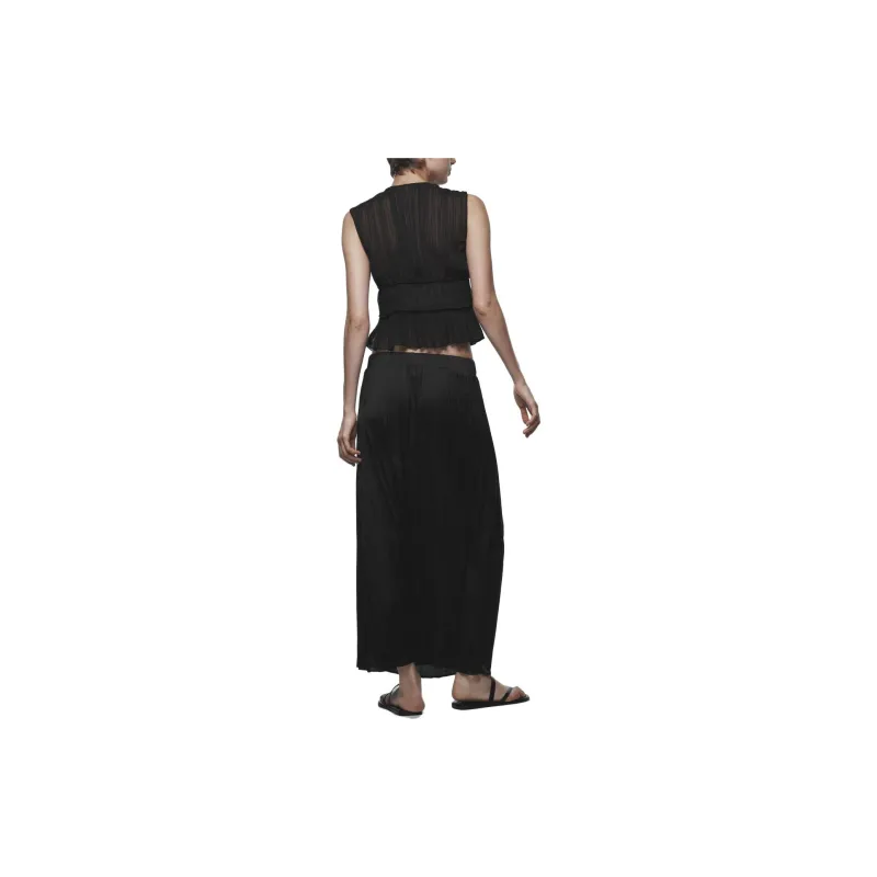 ZARA Casual Long Skirts Women's Black-4