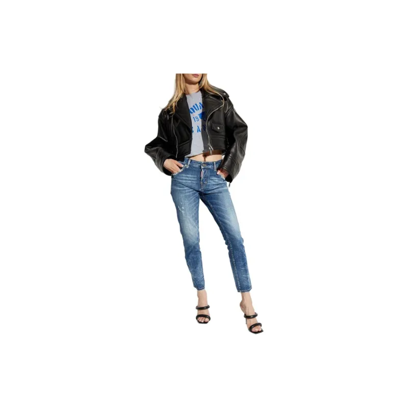 DSQUARED 2 Distressed Cropped Jeans-1
