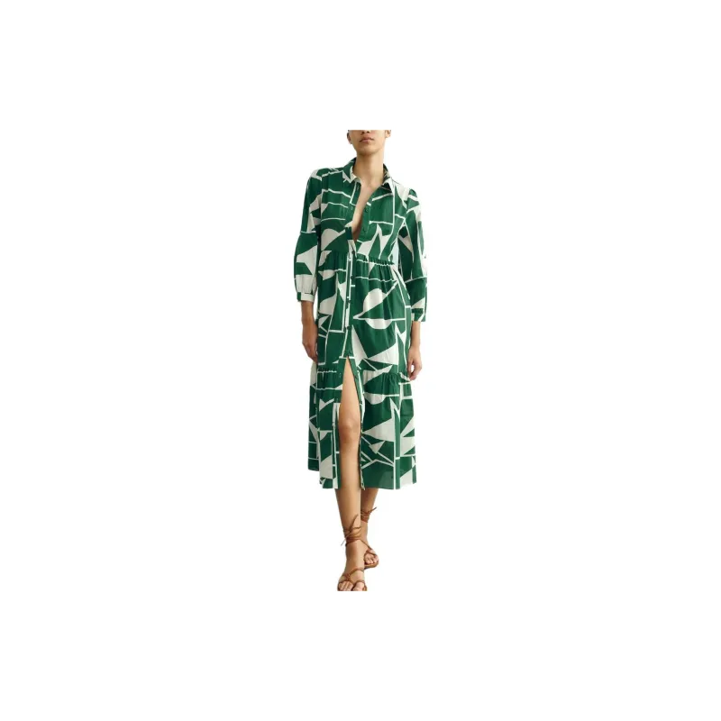 ZARA Short-Sleeved Dresses Women's Green-2