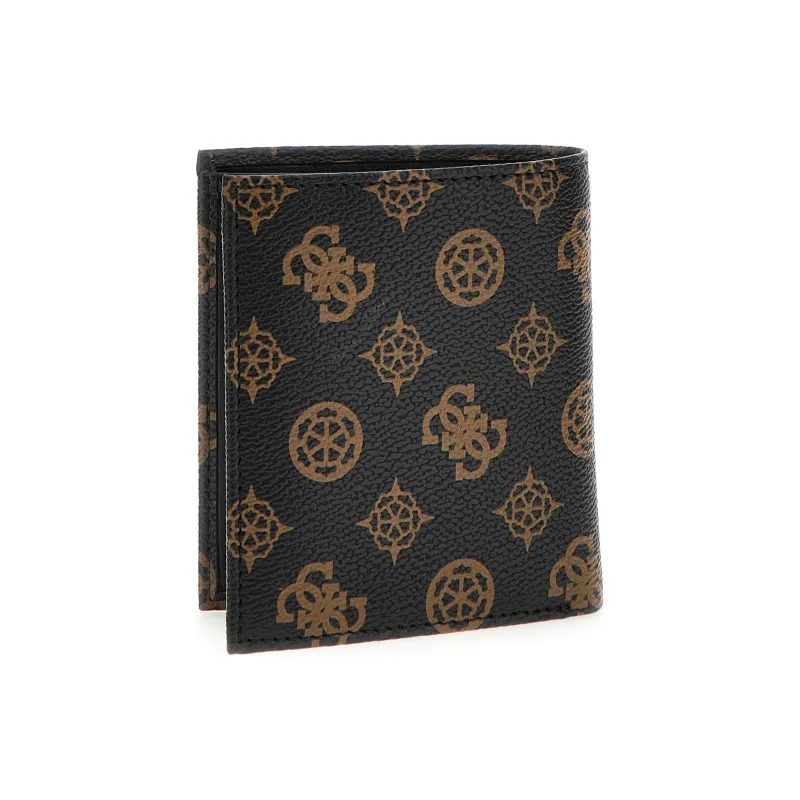 GUESS Genuine Leather Wallet Small Size Men's Brown-1