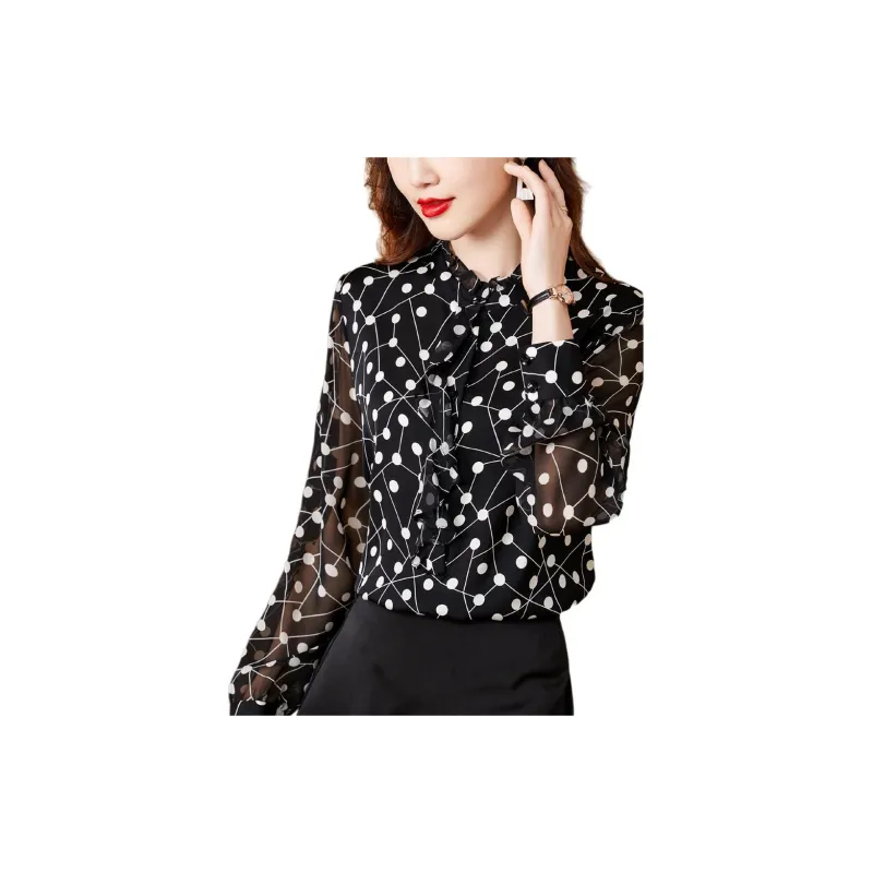 Yi Mengyuan Silk Shirt Women's Polka Dot-4