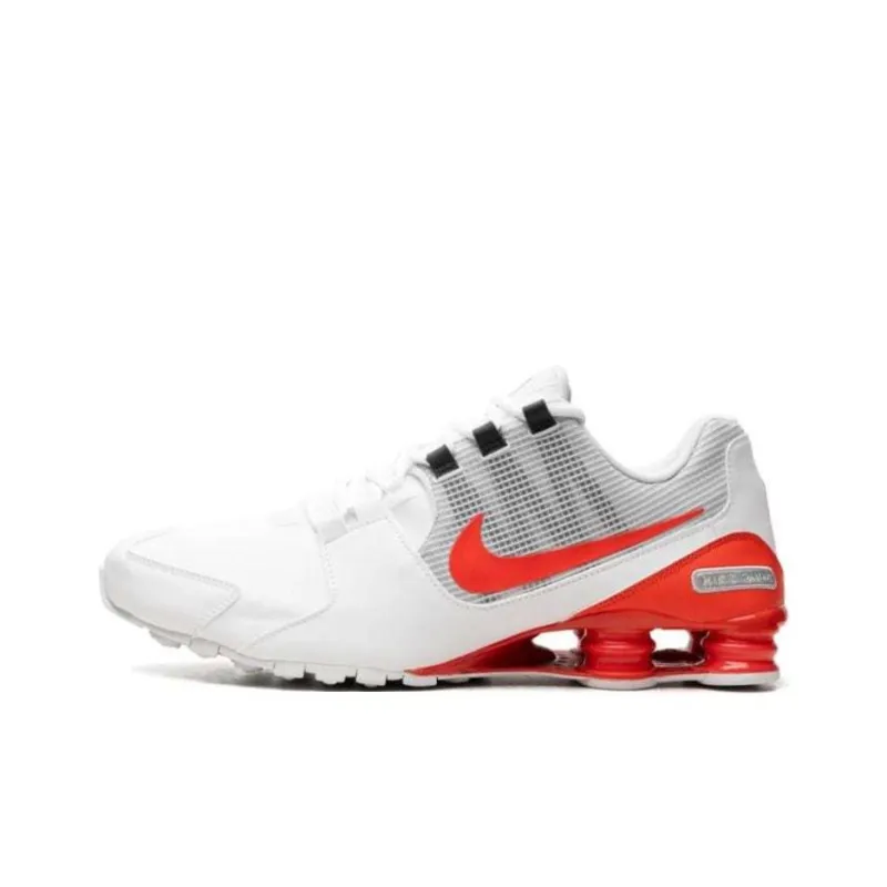 Nike NK Sho Anti Slip Wear Resistant Low Top Casual Running Shoes Men's White Orange-0