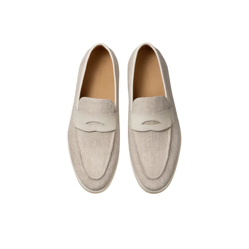 THOM WILLS British Fashion Slip on Loafers Women's Oat-2