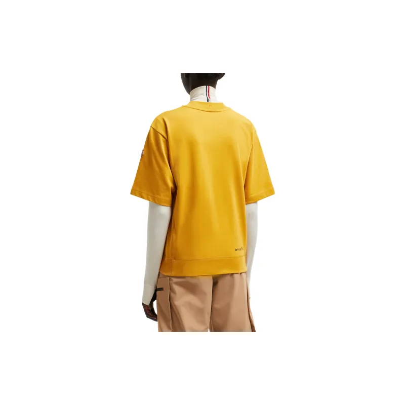Moncler Grenoble Drop Shoulder Sleeve T Shirt Women's Yellow-3