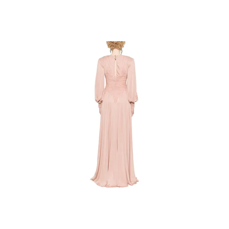 Elisabetta Franchi SS24 Long-Sleeved Dresses Women's Light Peach Pink-3