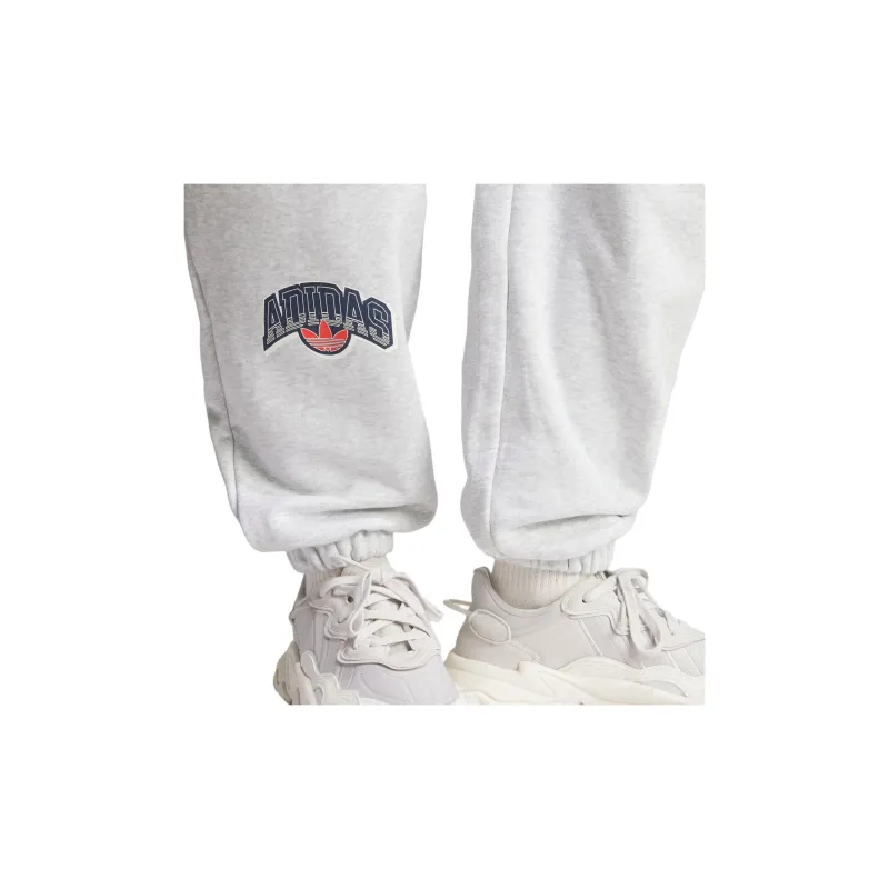 Adidas Originals Loose Fit Sweat Pants Knitted Sports Pants Women's Light Heather Gray-4