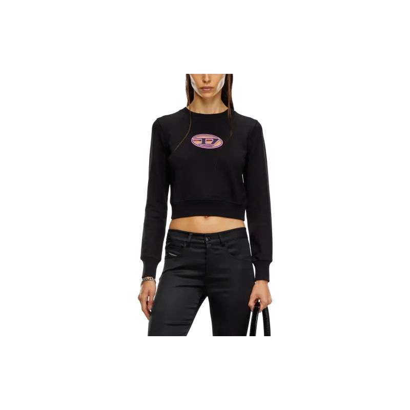 DIESEL F Slimmy Od Cut Out Logo Cropped Sweatshirt-2
