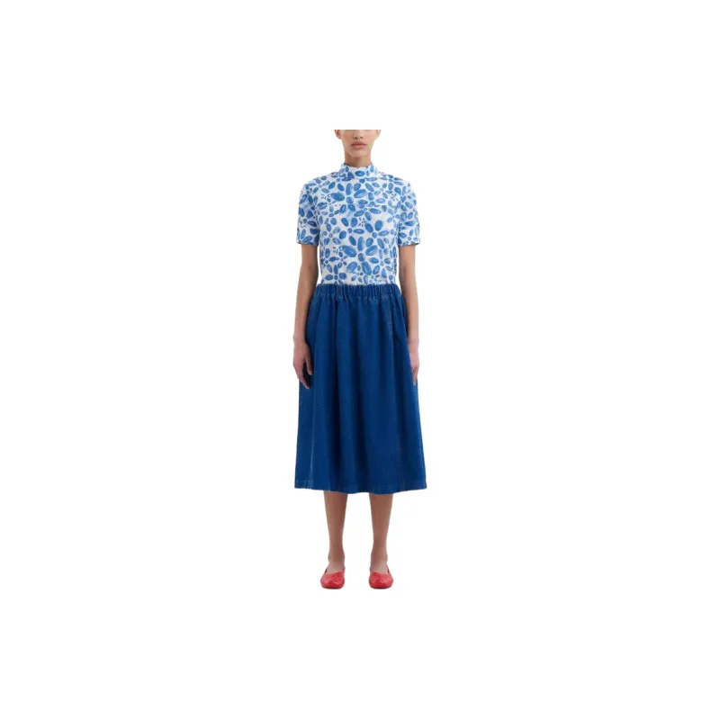 MARNI Logo-patch Denim Skirt-2