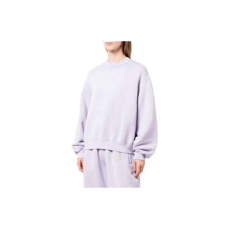 Alexander Wang Essential Terry Puff Paint Crewneck Sweatshirt Easter Egg/Purple-3