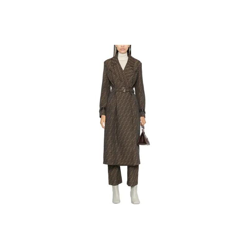 FENDI Trench Coat Women's Brown-1