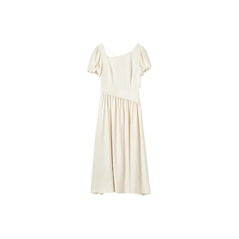 SENTUBILA Short Sleeved Dresses Women's Birch Apricot-6