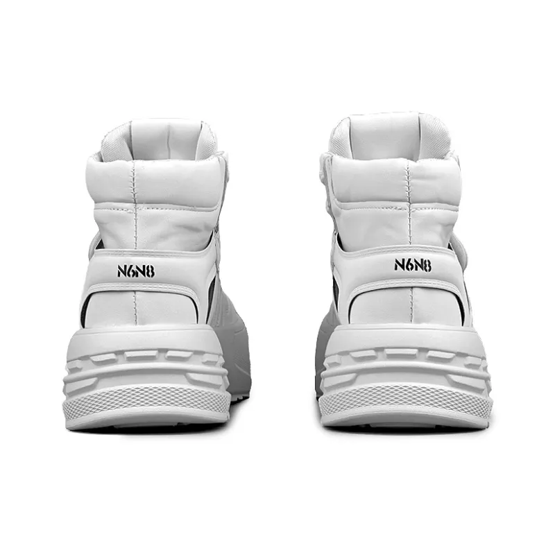 N6N8 Wear Resistant Lightweight Height Increasing High Top Casual Shoes Women's White-3