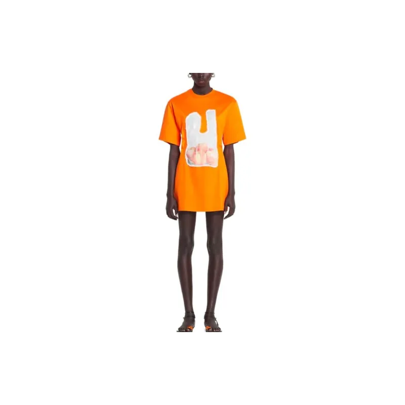 Lanvin Short-Sleeved Dresses Women's Orange-1