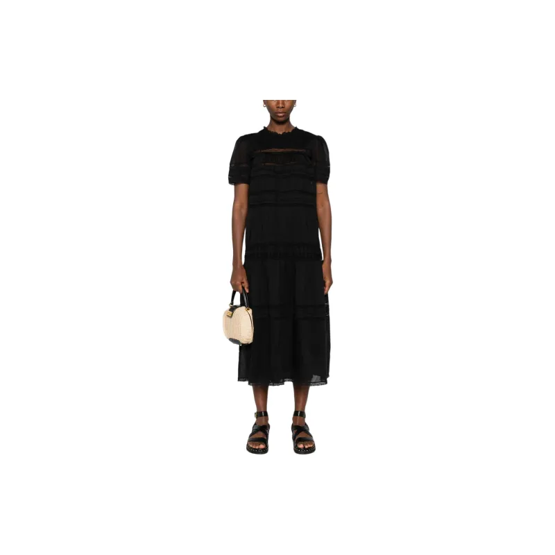 ISABEL MARANT ETOILE Geralda Lace-Detailed Midi Dress-3