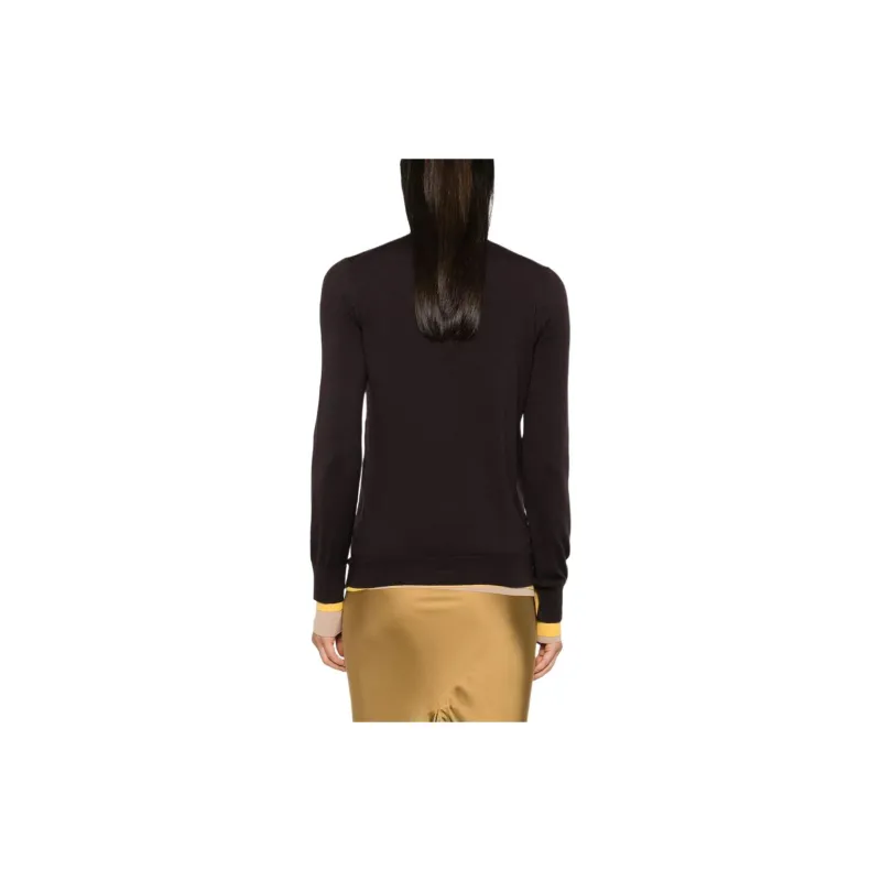 FENDI Logo Jacquard Layered Trim Jumper-2
