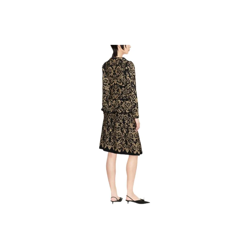 MOSCHINO Long-Sleeved Dresses Women's Black Yellow-3