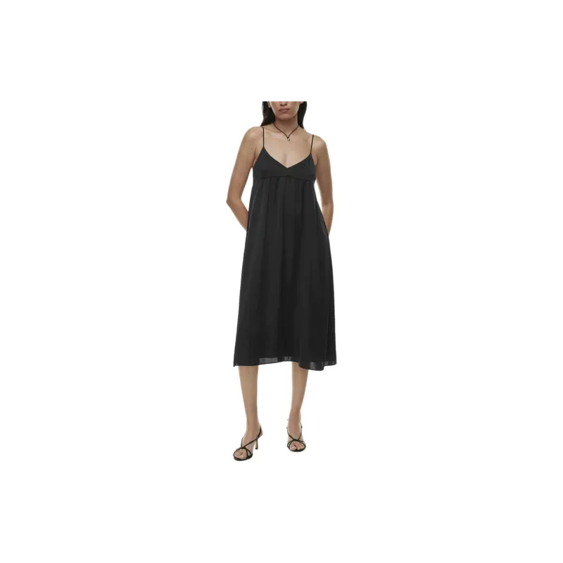 ARITZIA Wilfred Lover Satin Midi Dress Slip Dresses Women's Black-3