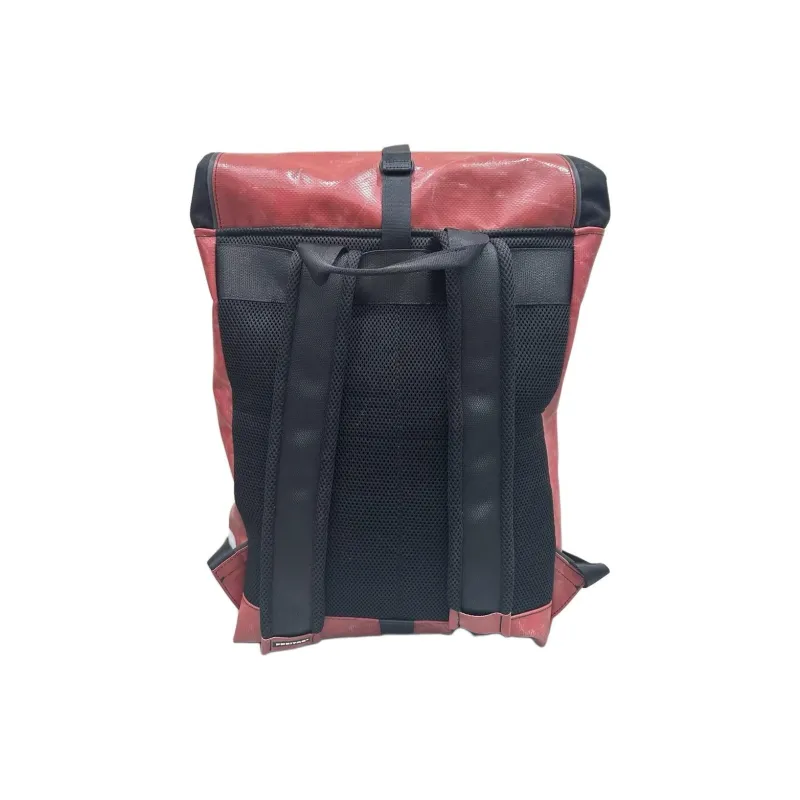 FREITAG PVC Polyvinyl Chloride Backpack Travel Bag Backpack Large Size Unisex White & Red-2