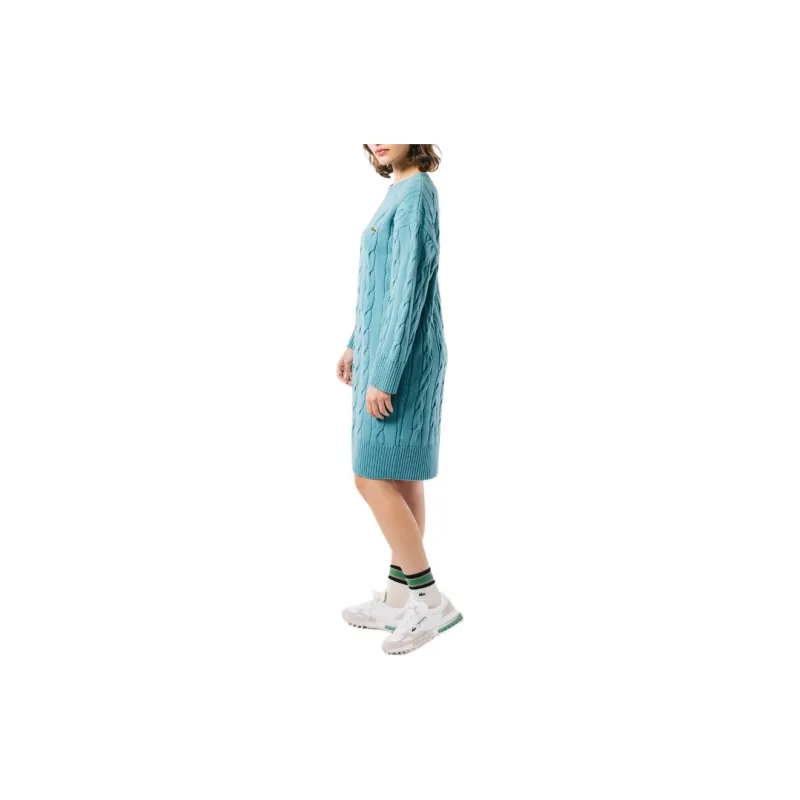 LACOSTE Long Sleeved Dress Women's Blue-4