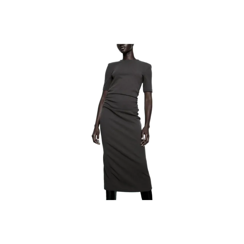 ZARA Short-Sleeved Dresses Women's Chocolate Brown-4