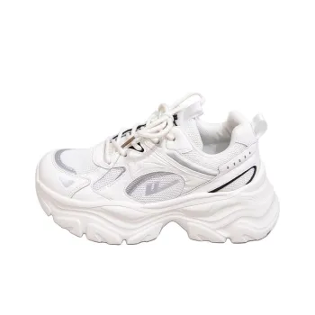 Warrior Wear resistant And Lightweight Low Top Chunky Sneakers Women's White Gray