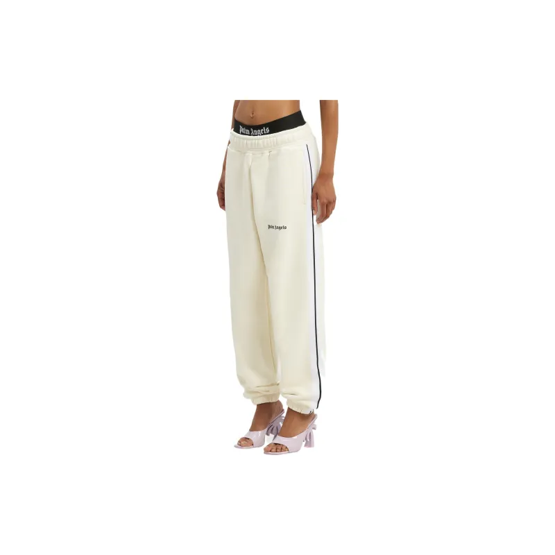 PALM ANGELS Knitted Sweatpants Women's Ecru-3