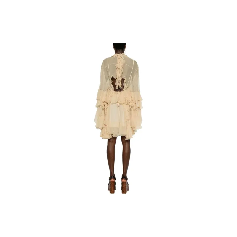 Chloé Semi Sheer Ruched Dress-2