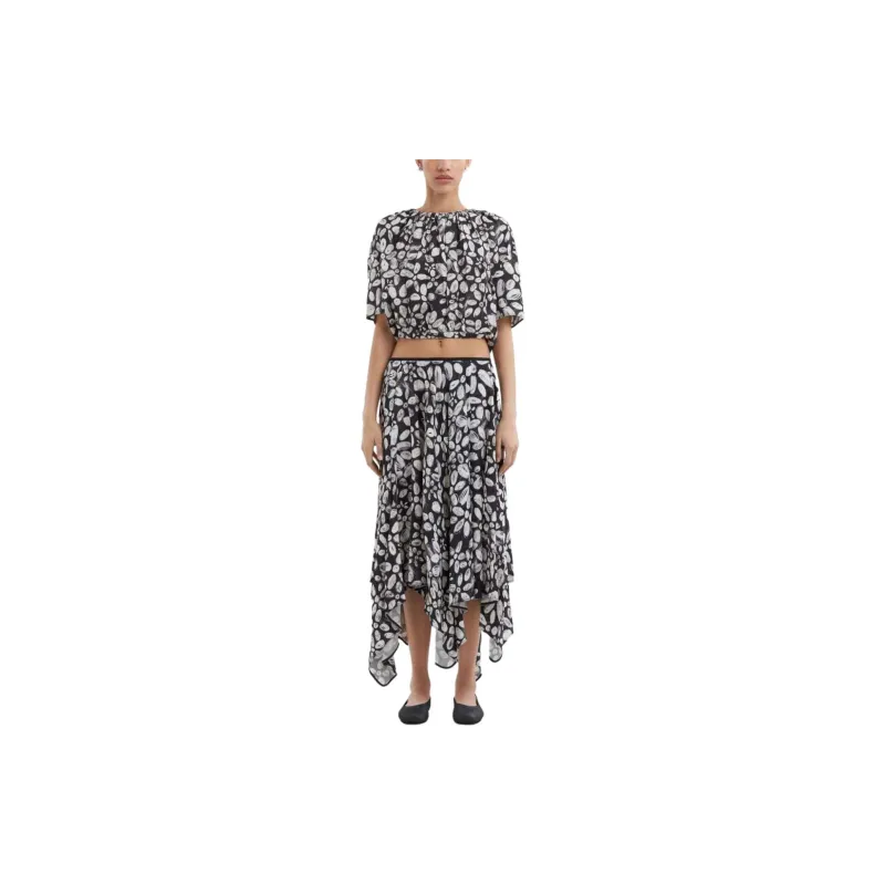 MARNI Floral print Handkerchief hem Midi Skirt-1