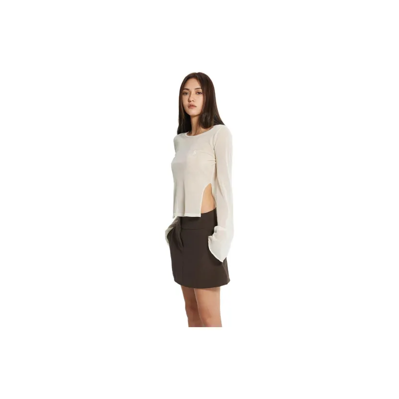 DRAGON FACE Casual Short Skirts Women's Dark Brown-2