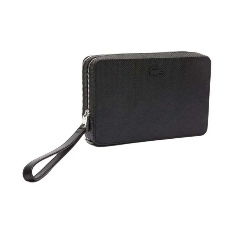 LACOSTE Leather Clutch Men's Black-1