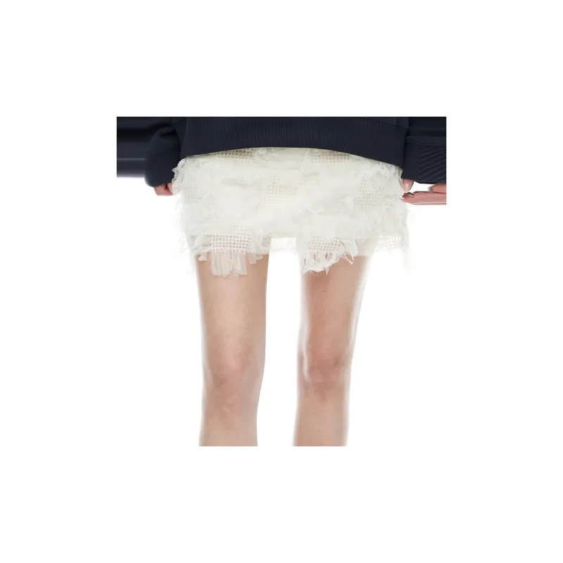 D'zzit Casual Short Skirts Women's Ecru-3