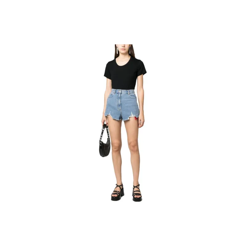 MOSCHINO Denim Shorts Women's Sky Blue-1