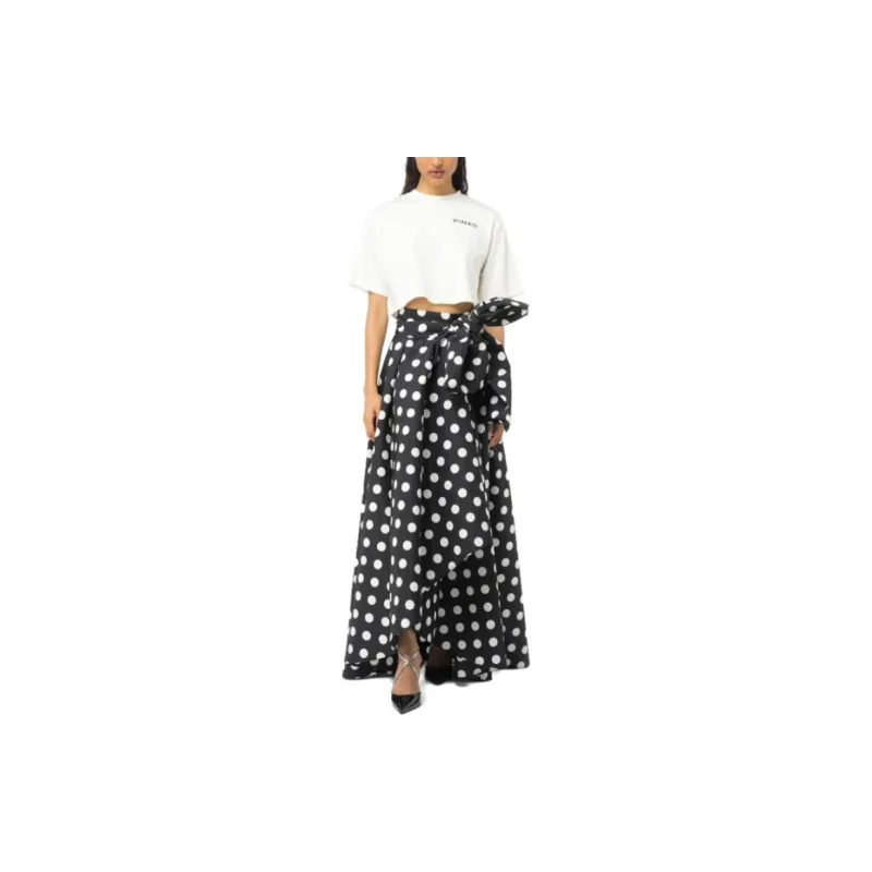 PINKO FW23 Crop Top Pinko Lady T-Shirt Women's White-2