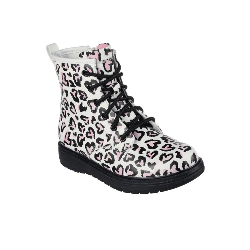 Skechers Gravlen Totally Wild Cushioning, Wear Resistant Kids' Boots Black White Pink Teenagers-2