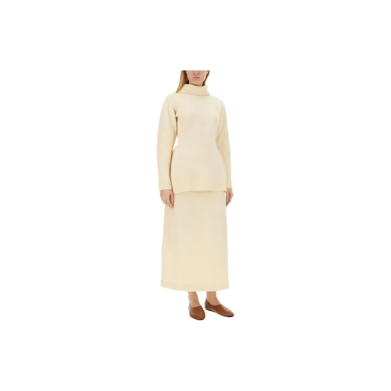JIL SANDER High Low Hem Midi Skirt-3