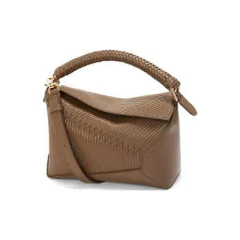 LOEWE Puzzle Cow Leather Shoulder Bag, Crossbody Bag, Handbag Trumpets Women's Tundra Green