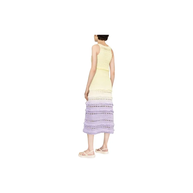 Maje Sleeveless Dresses Women's Yellow Purple-2