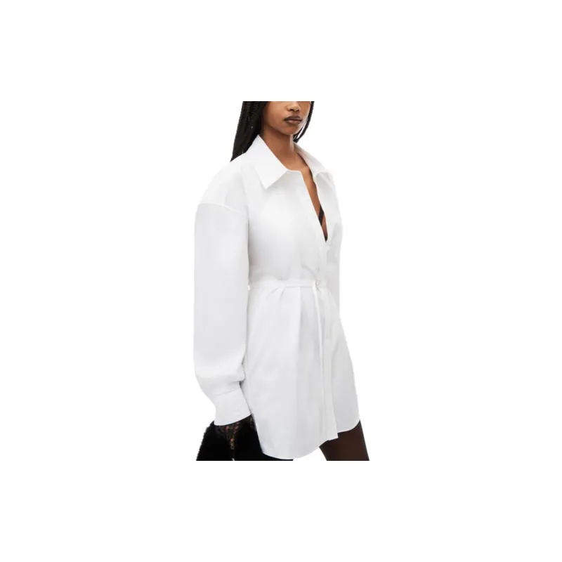 Alexander Wang Logo embroidered Belted Shirt Dress-3