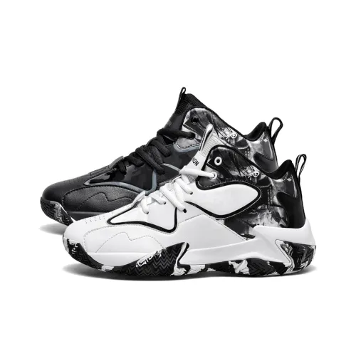 Black tailed Deer Thermal Cushioning Abrasion Resistant Slip Resistant High Top Basketball Shoes Unisex